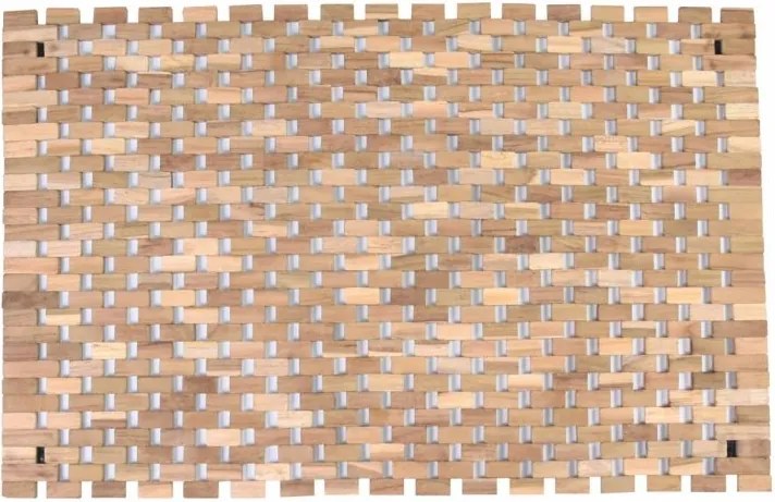 Preș antiderapant, tec, natural, 60 x 40 cm.