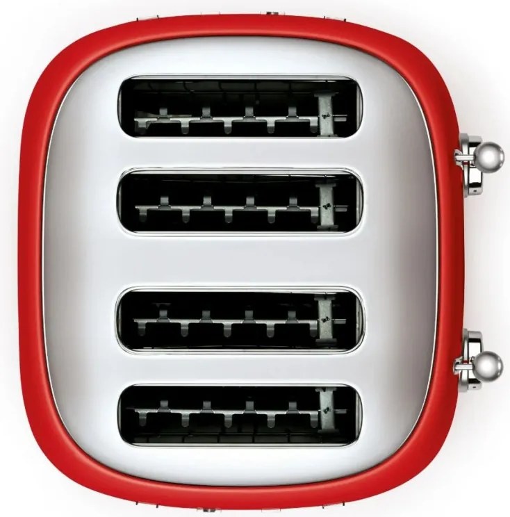 Prăjitor de pâine SMEG 50's Style TSF03RDEU, 2000 W, 4 felii, 6 niveluri, Tava pentru firimituri, Cablu integrat, Oțel inoxidabil, Roșu