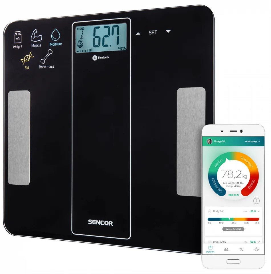 Sencor SBS 8000BK cântar personal fitness albastru