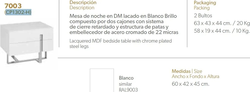 Masuta/ Noptiera eleganta design LUX Parma AC-CP1302-H