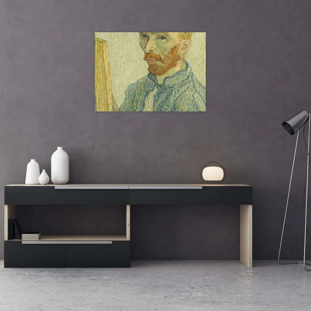 Tablou pe sticlă - Portrait of Vincent van Gogh, reproducere (70x50 cm)