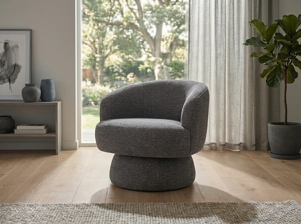 Fotoliu design rotativ COSMIC RAVEN, gri