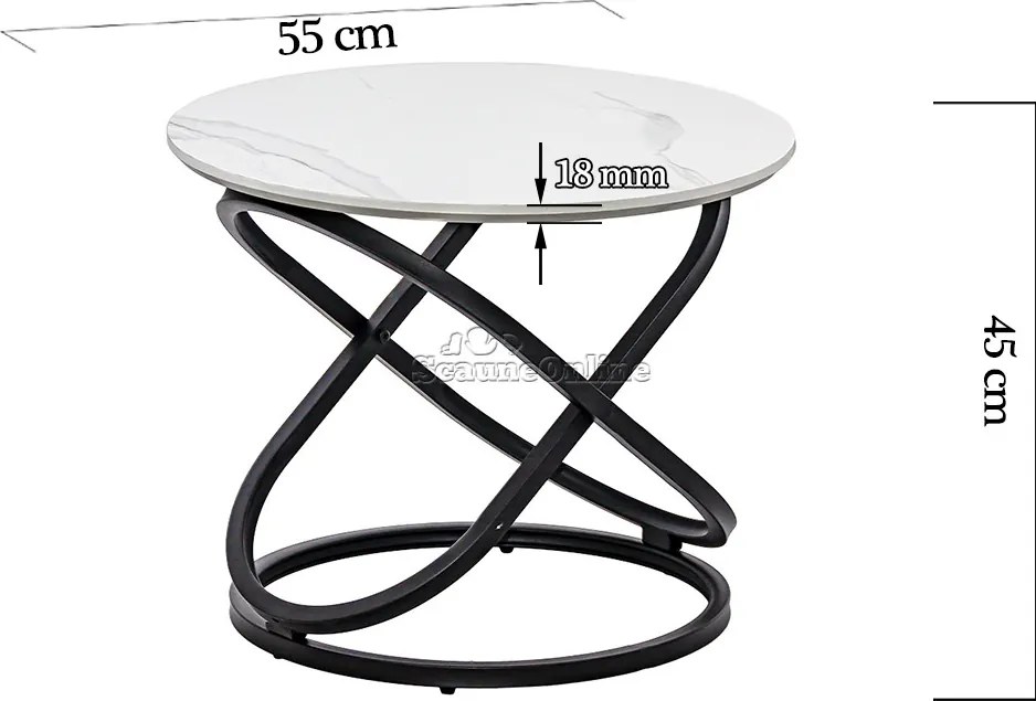 RESIGILAT - Măsuță de cafea rotundă model marmură BUC 14
