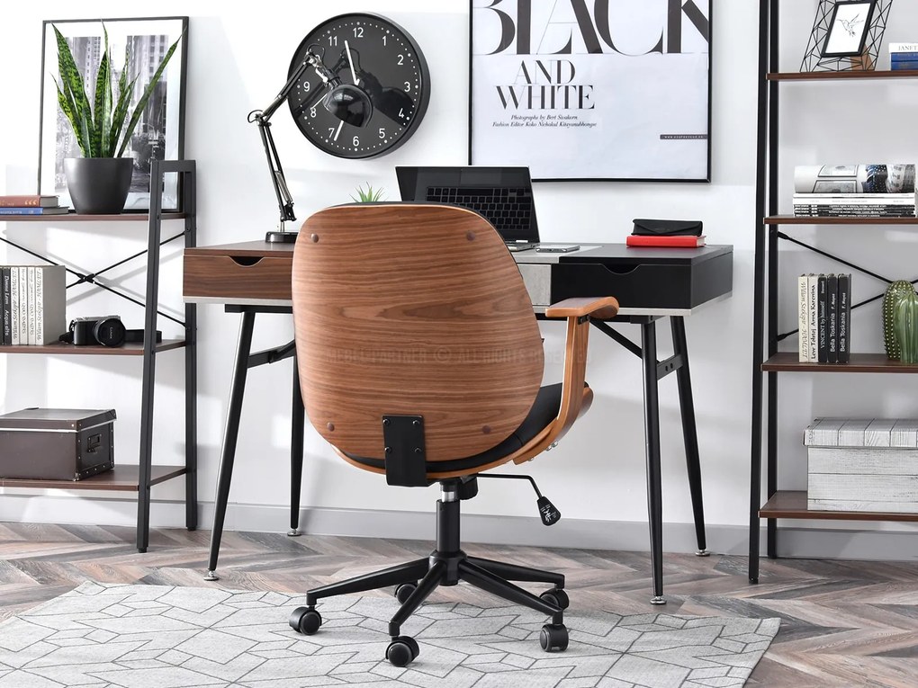Scaun Raynold (nuc închis + negru). Promo -14%. 1109967