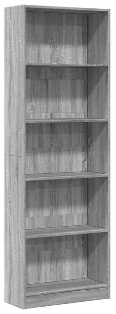 857826 vidaXL Bibliotecă, gri sonoma, 60x24x176 cm, lemn prelucrat