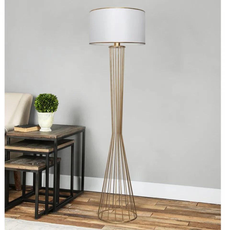 Lampa de Podea AYD-3077, Soclu E27, Max. 60W, Culoare Alb / Auriu