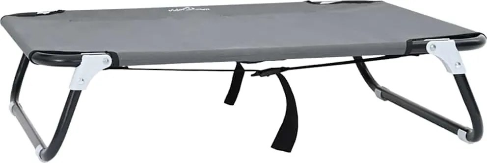 vidaXL Pat pentru câini Manual Gri deschis 80 x 55 x 18 cm Oțel
