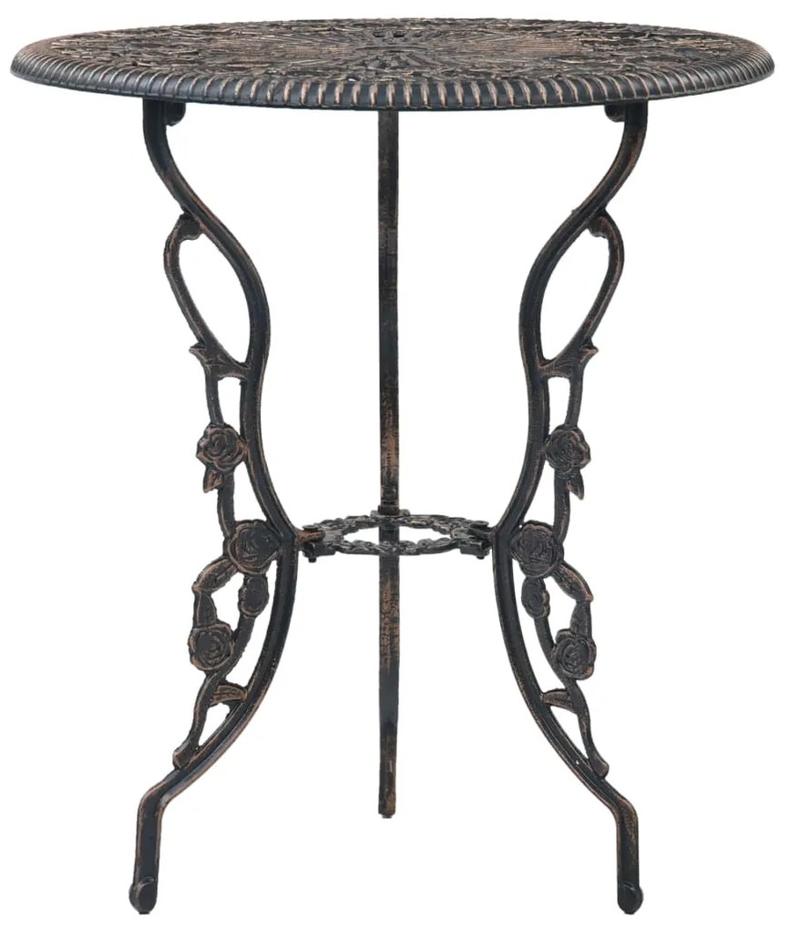 Set mobilier bistro, 3 piese, aluminiu turnat Bronz, 3