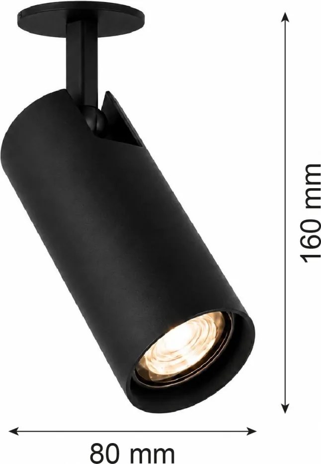 Spot incastrat directionabil cu bec GU10 Linca negru