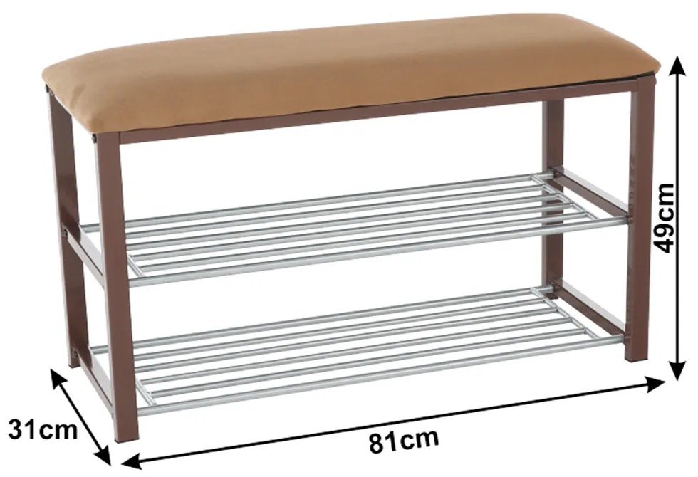 Banca cu rafturi pantofi, ciocolatiu maro inchis