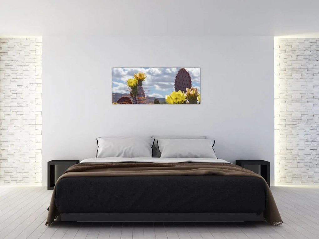 Tablou cu floarea de cactus Opunție (120x50 cm)