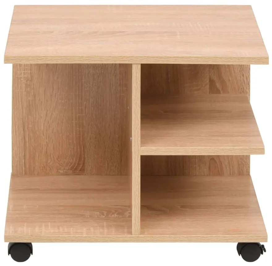 245723 vidaXL Raft rulant, 50 x 35 x 42 cm, stejar