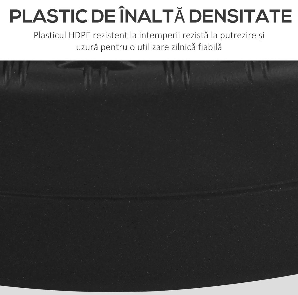 Outsunny Suport Rotund 29kg, 51cm Diametru, pentru Umbrelă Soare, Efect Ratan, Bază Rezistentă din Plastic | Aosom Romania