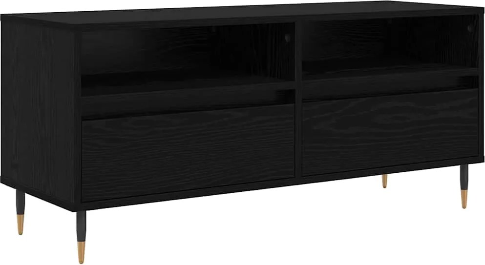 vidaXL Cabinet TV cu sertar Stejar Negru 100 x 34,5 x 44,5 cm