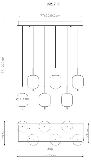 Lustră LED pe cablu Globo 15217-6 EWALD 6xLED/6,7W/230V