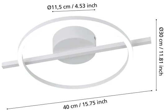 Plafonieră LED dimabilă Eglo 901114 AMANDOLO LED/17W/230V alb + telecomandă