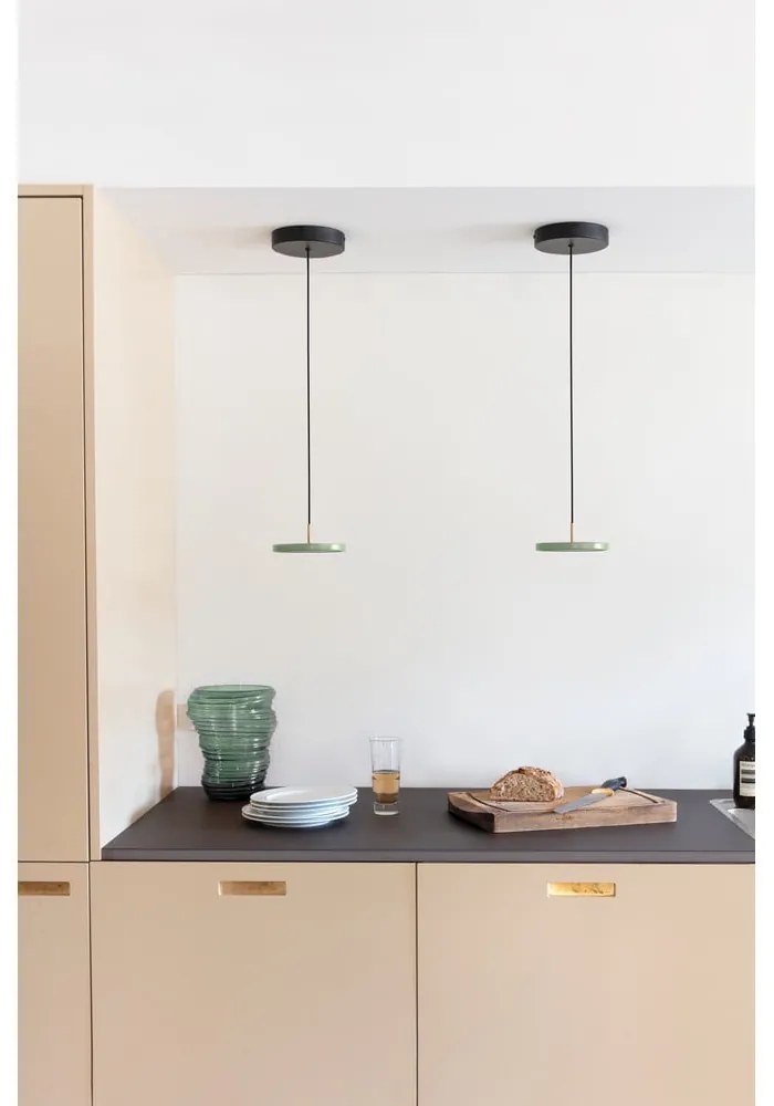 Lustră verde-deschis LED cu abajur din metal ø 15 cm Asteria Micro – UMAGE