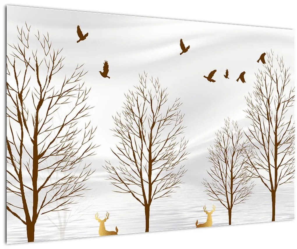 Tablou - Cerb lângă râu (90x60 cm)