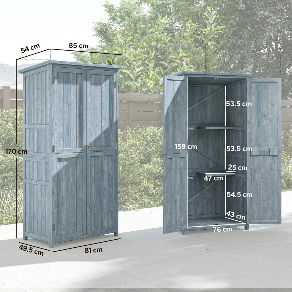 Outsunny Dulap de Exterior, Depozitare pentru Unelte cu 2 Rafturi | Aosom Romania
