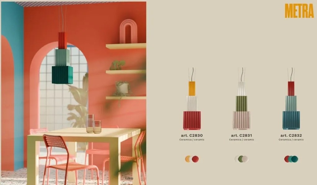 Lustra din ceramica design italian arhitectural Metra