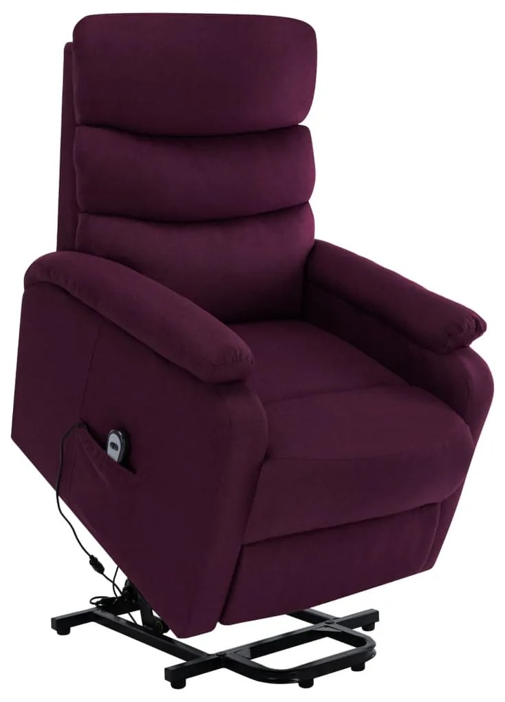 321253 vidaXL Fotoliu masaj cu ridicare verticală, violet, material textil
