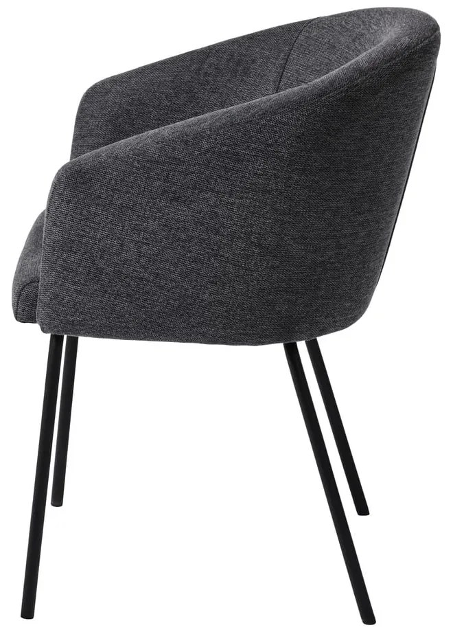 Scaun de sufragerie gri închis cu cotiere tapițat Easton – Unique Furniture