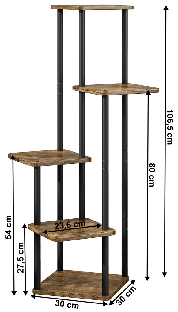 Suport metalic pentru fori Anita (negru + lemn rustic). 1065332
