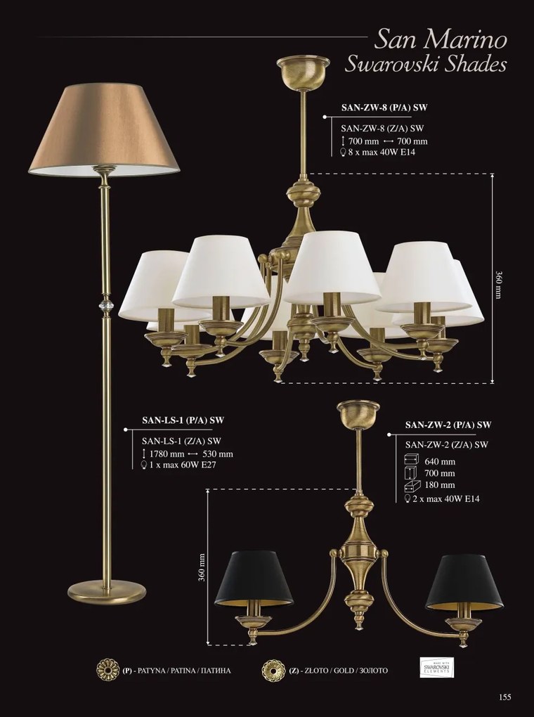 Lampadar elegant design clasic Cristal Scholer San Marino