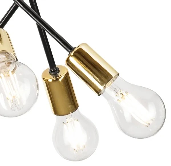 Lustră pe tijă PRIYA 5xE27/15W/230V negru