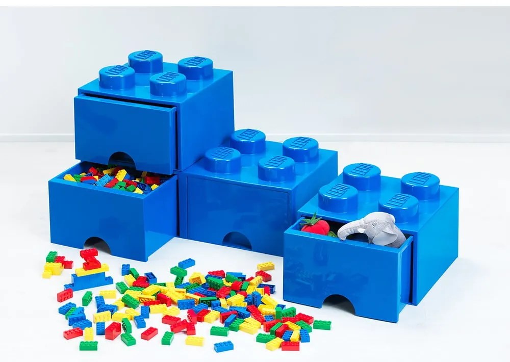 Cutie cu sertar pentru birou LEGO®, 31 x 16 cm, albastru