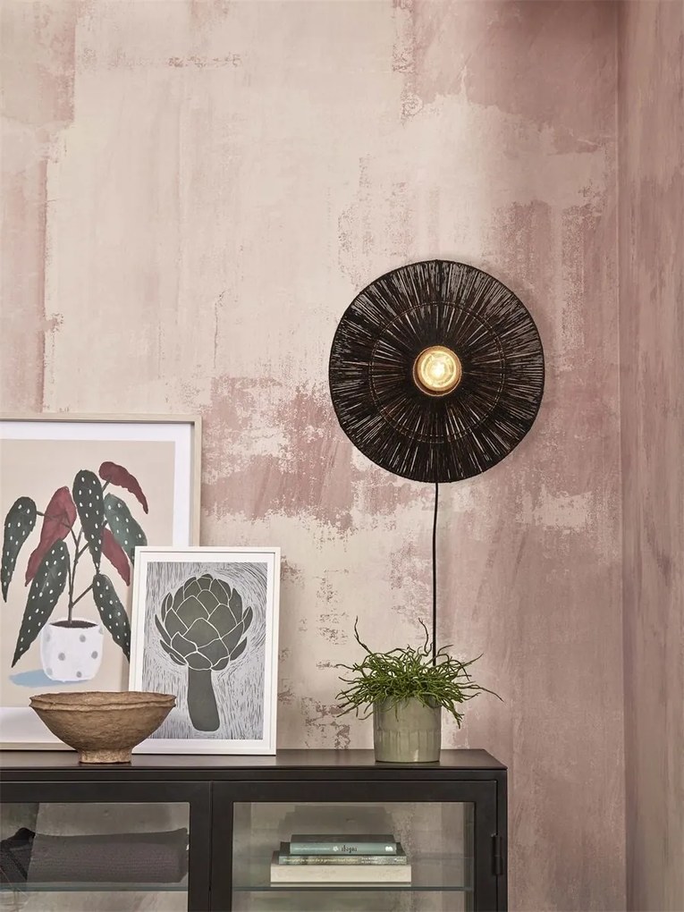 Aplica de perete eco din iuta Iguazu S disc 40cm, bl
