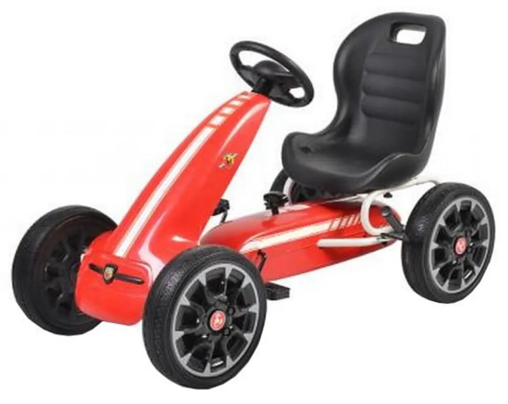 Kart cu pedale pentru copii NOVOKIDS® Chrysler Kart PRO, Roti din cauciuc EVA, 5-8 ani , Carena, Structura metalica, Frana de mana, Functie