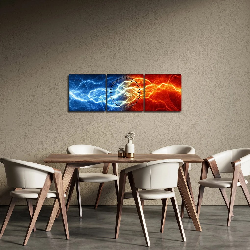 Tablou cu tensiunea de curent (cu ceas) (90x30 cm)