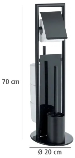 WENKO 24982800 - Set WC RAVINA 20x70 cm inox/negru