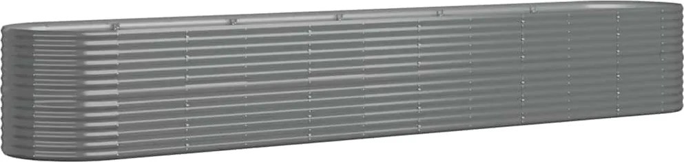 vidaXL Strat înălțat grădină gri 440x80x68cm oțel galvanizat