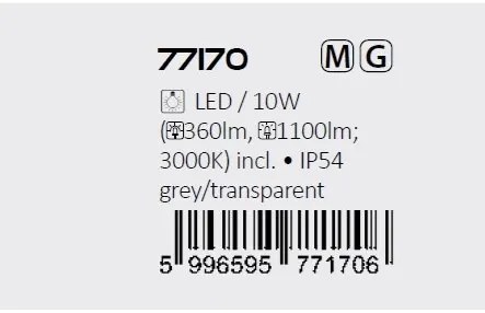 Aplica de exterior iluminat ambiental, Protectie IP54 Hallstatt gri