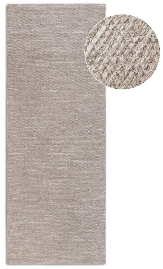 Covor tip traversă bej țesut manual din amestesc de lână 80x200 cm Pradesh Linen White – Elle Decoration