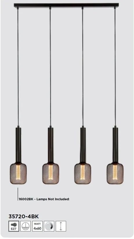 Lustra cu 4 pendule design minimalist Dulwich