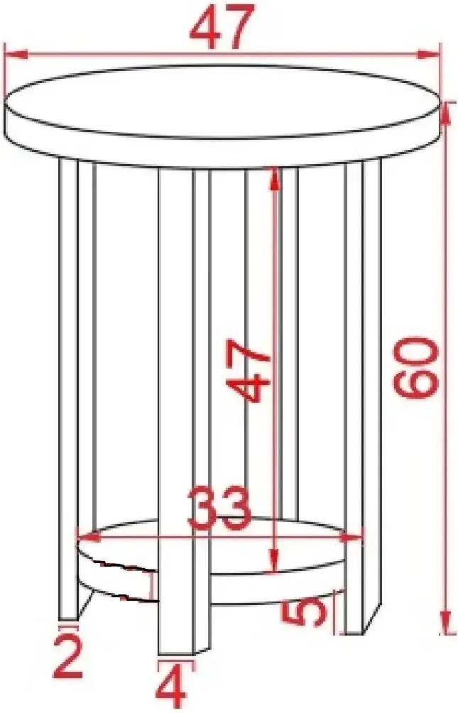 Masuta de cafea lemn ,rotund Homs, seria A-620, 47X 47 x 60 cm,30014