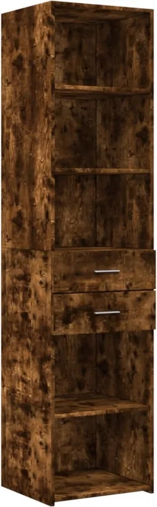 vidaXL Dulap înalt, stejar fumuriu, 45x42,5x185 cm, lemn compozit