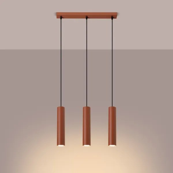 Lustră pe cablu Sollux SL.1491 LAGOS 3xGU10/10W/230V roșu