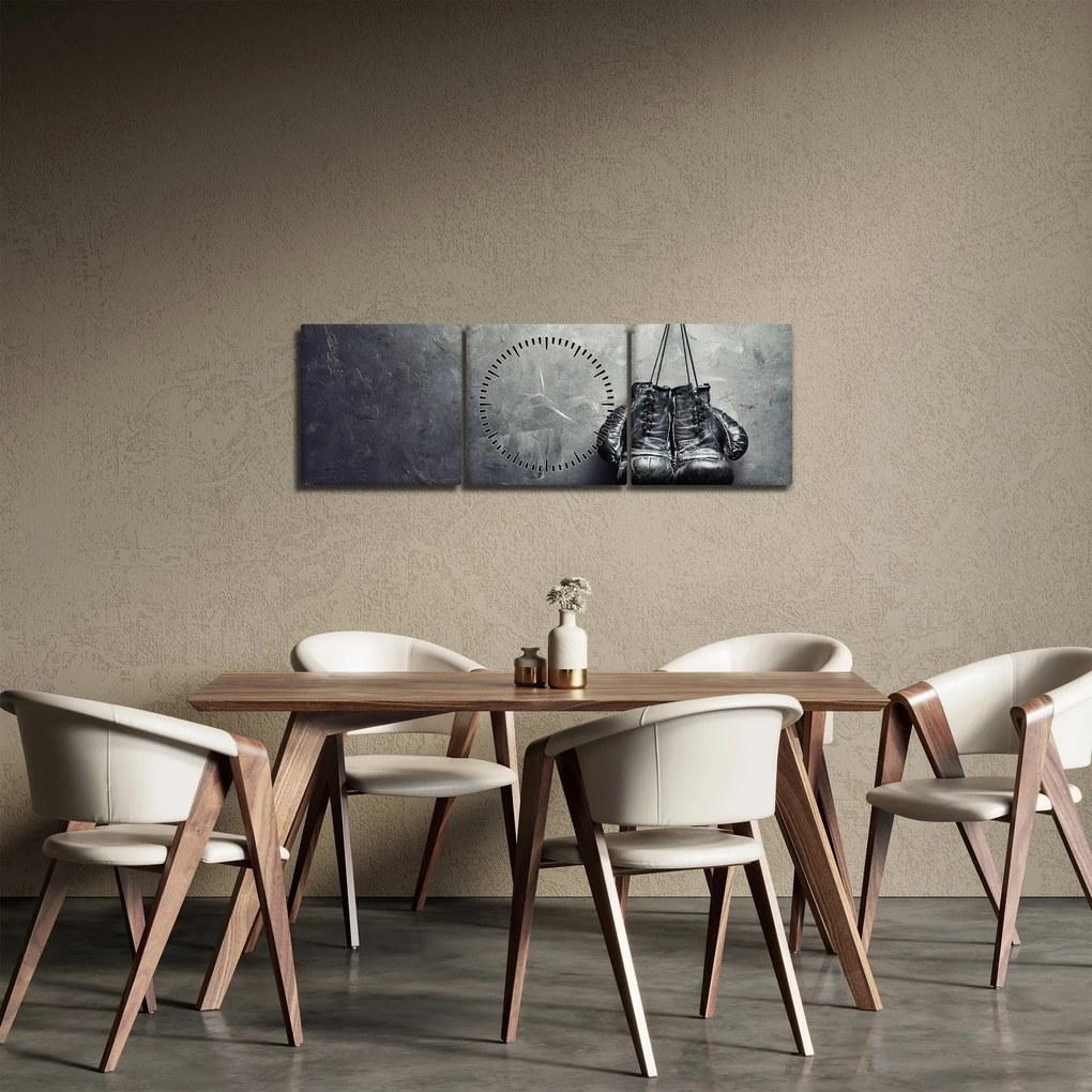 Tablou - Mănuși de box (cu ceas) (90x30 cm)