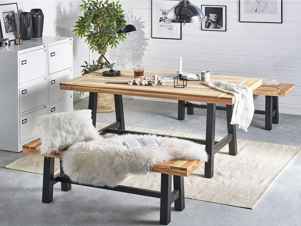 Set de masă pentru grădină Scalia (negru). 1011609