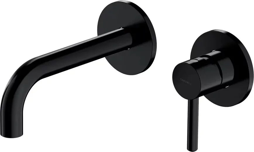 Baterie lavoar incastrata Omnires Y monocomanda finisaj negru semimat fara corp ingropat