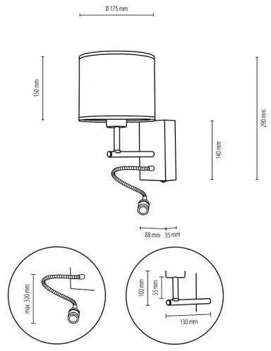 Spot-Light 67291974 - Aplica LED de perete BOHO 1xE27/25W/230V + LED/1W/230V stejar
