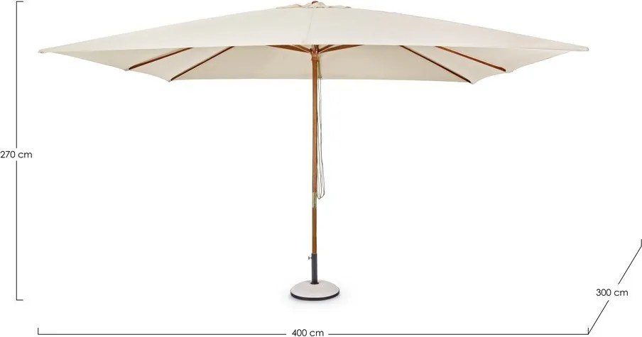 Umbrelă de soare bej 300x400 cm Syros – Bizzotto