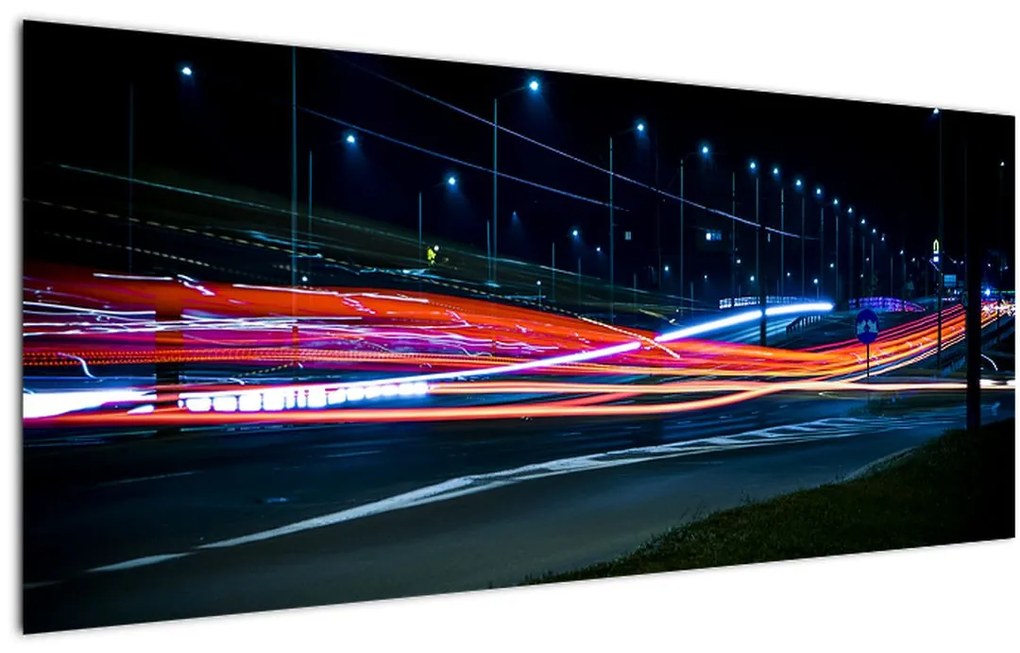 Tabloul orașului nocturn (120x50 cm)