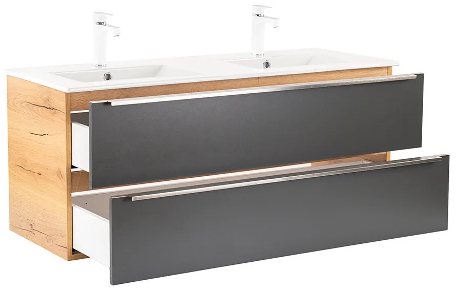 Dulap inferior Vario Trim 120 cu lavoar stejar-antracit