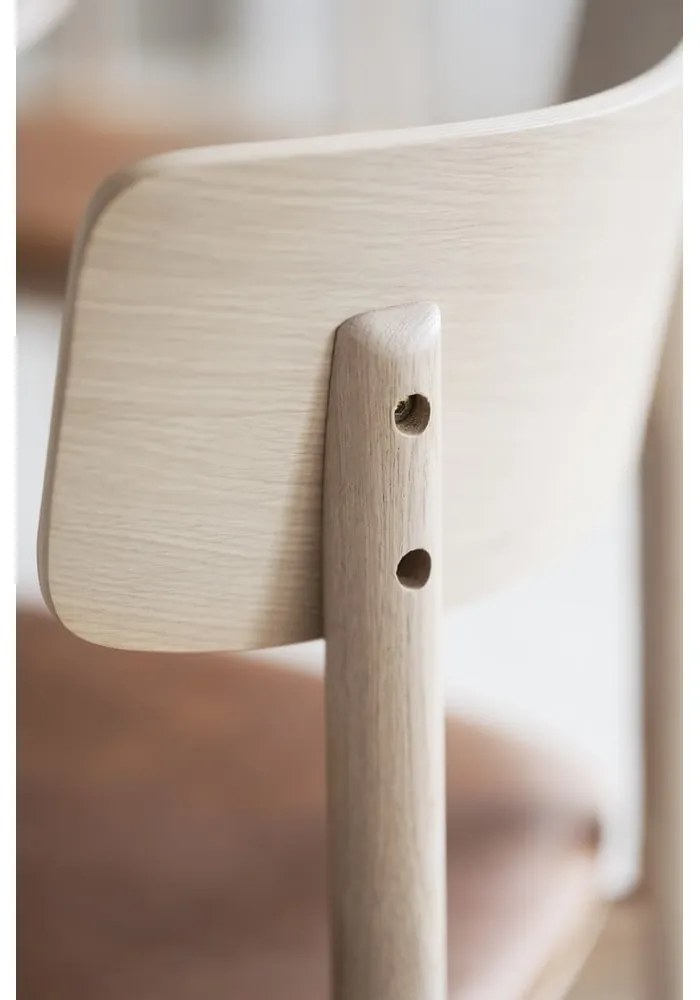 Scaune de dining maro coniac/natural 2 buc. din imitație de piele Wolcott – Rowico