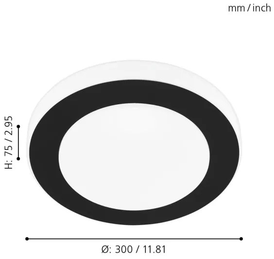 Eglo 33682 - Plafonieră baie LED CARPI LED/11W/230V IP44
